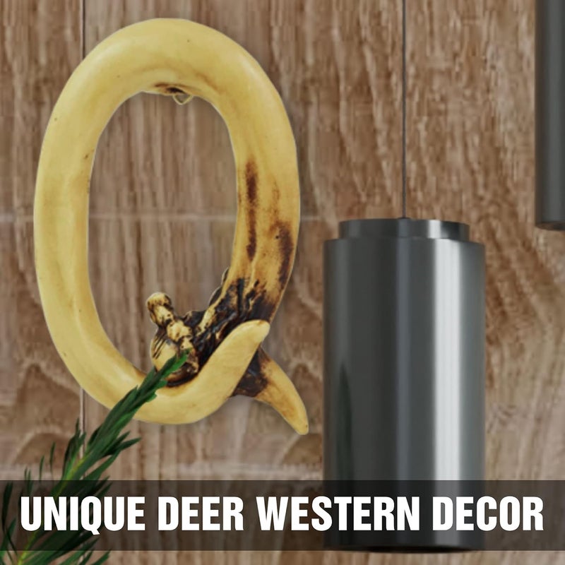 Pine Ridge Personalized Name Art 6" Antler Letter Q Home Decor - 3D Western Decorative Hanging Wall Letters Decorations Deer Antler Monogram Hunting Sign Design - Unique Gift Ideas - Image 4